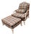 Experience Timeless Comfort With the Highland House French Country Bergère Chair and Ottoman Set. 1970s For Sale