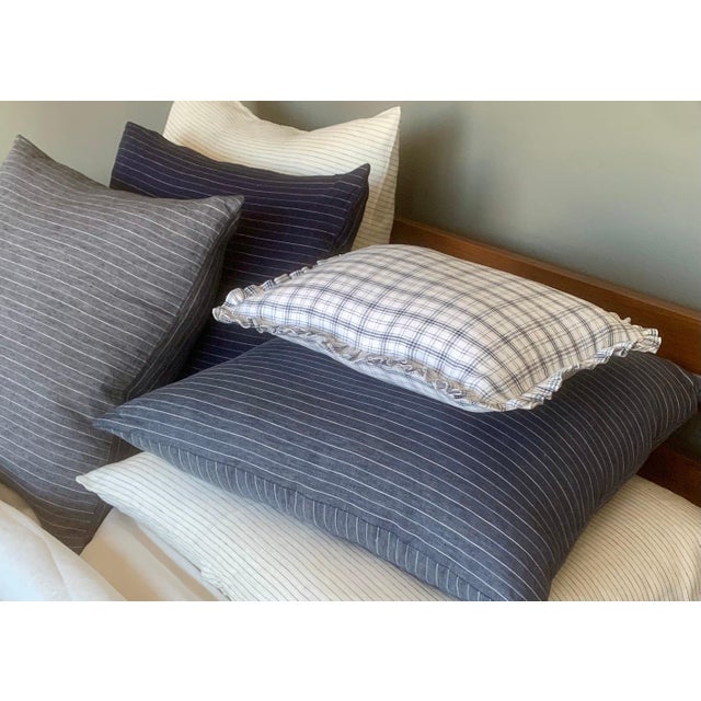 Contemporary Plum Textiles Mercer Steel Linen For Sale - Image 3 of 4