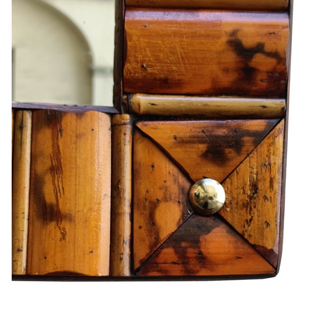 1960s Rectangular Wall Mirror with Bamboo Frame, Italy, 1960s For Sale - Image 5 of 7