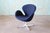 Arne Jacobsen 1960s Navy Blue Swan Chair Arne Jacobsen for Fritz Hansen Danish Modern Swivel & Rock For Sale - Image 4 of 12
