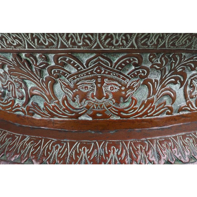 Antique Ottoman Round Engraved Copper Cache-Pot, 1850s For Sale - Image 6 of 14