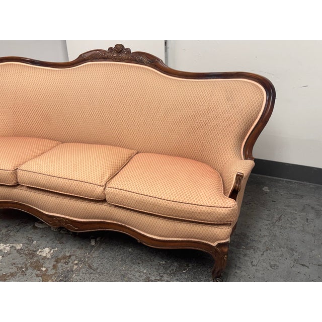 Early 20th Century French Louis XV Style Carved Wood Canapé Sofa, Antique For Sale - Image 5 of 12