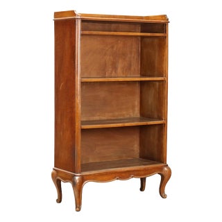 20th Century Open Walnut Bookcase with Balustrade, Italy For Sale