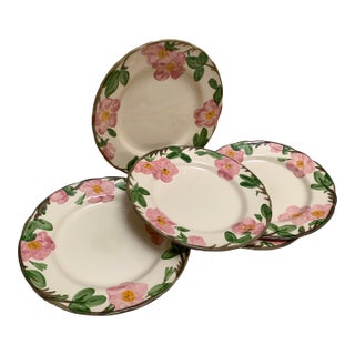 Vintage Franciscan Ware Desert Rose Dinner Plates - Set of Five For Sale