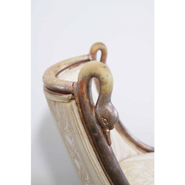 Hollywood Regency French Empire Style Swan Chair, 1980s For Sale - Image 3 of 12