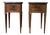 Louis XVI Bedside Tables in Marquetry and Marble by Maison Gouffé, 1950s, Set of 2 For Sale