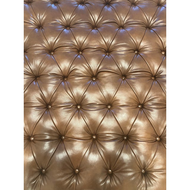 Modern Leather Brown Ottoman Coffee Table For Sale - Image 3 of 11