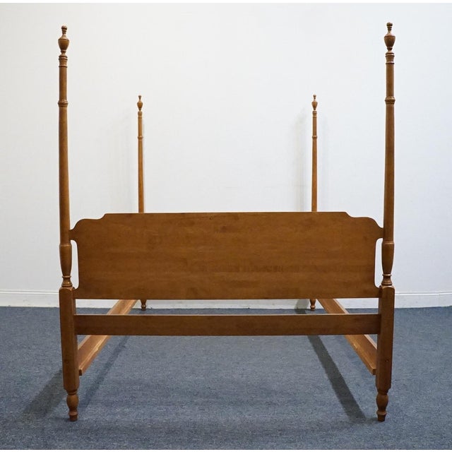 Wood Sprague & Carleton Solid Hard Rock Maple Colonial Early American Full Size Four Poster Bed 210-B400-784 For Sale - Image 7 of 9