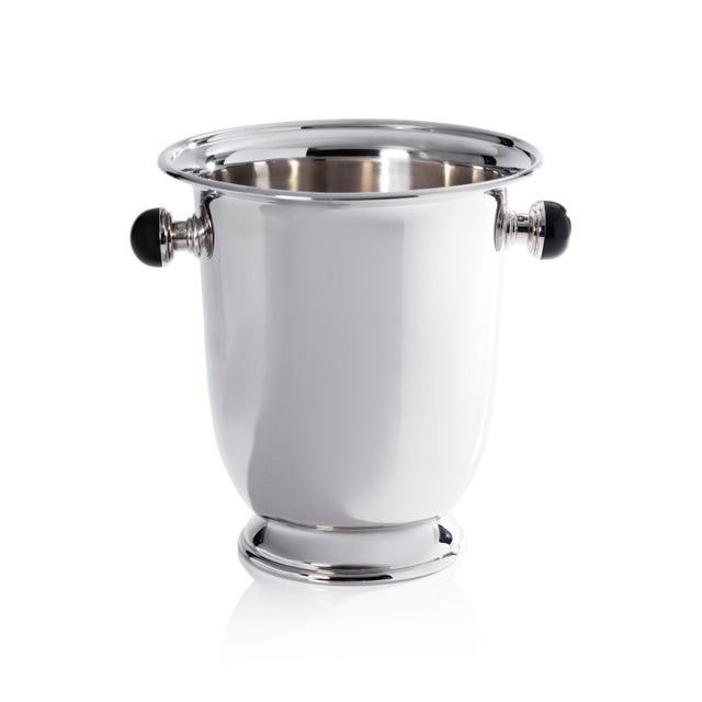 Metal Duval Brass Champagne Bucket with Black Stone For Sale - Image 7 of 7