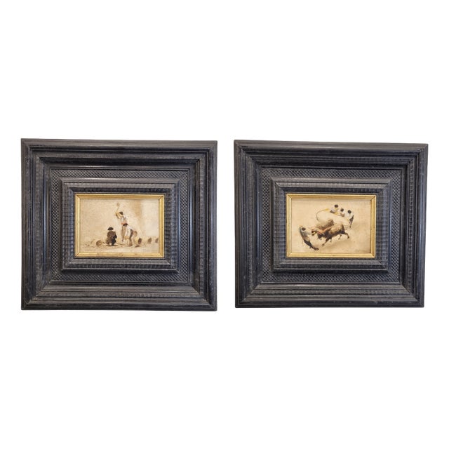 C. Vidaime, Basque Customs, Early 20th Century, Oil Painting on Board, Framed, Set of 2 For Sale