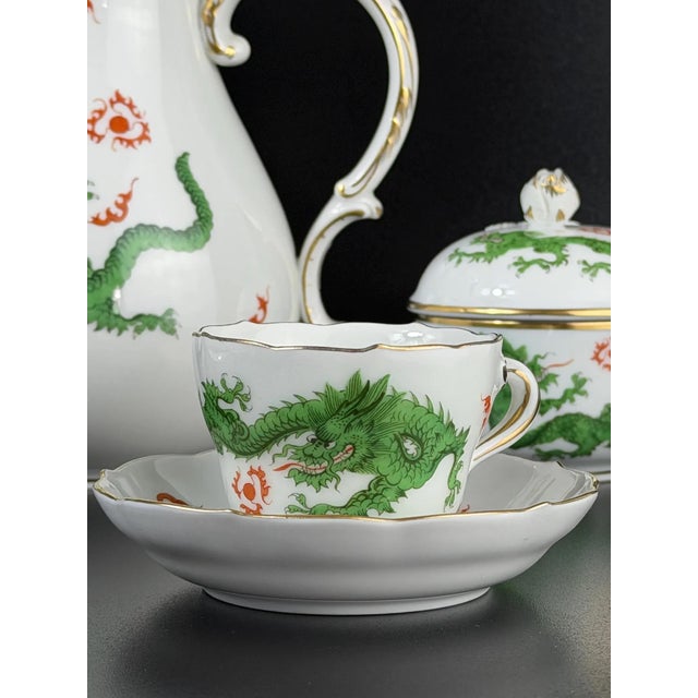 Vintage Ming Dragon Tea Set from Meissen, 1920s, Set of 13 For Sale - Image 6 of 18