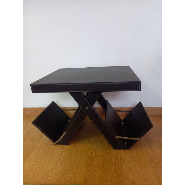 Vintage Eco-Leather Magazine Rack from Schoeller, 2010, in Very Good conditions. Designed from 2000