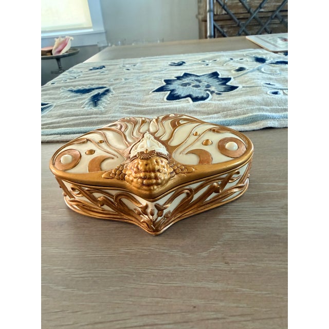Art Nouveau Butterfly Fairy Trinket Box For Sale - Image 10 of 12