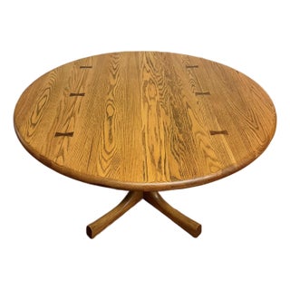 Connant Ball Solid Oak Round Dining / Game Table For Sale
