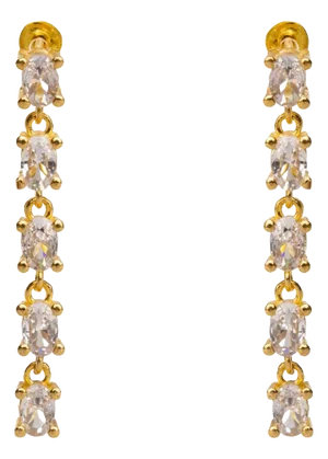 Elegant Drop Down Diamonds Earrings, 2 Pieces