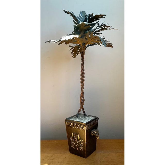 Vintage Decorative Metal Palm Tree For Sale - Image 4 of 12
