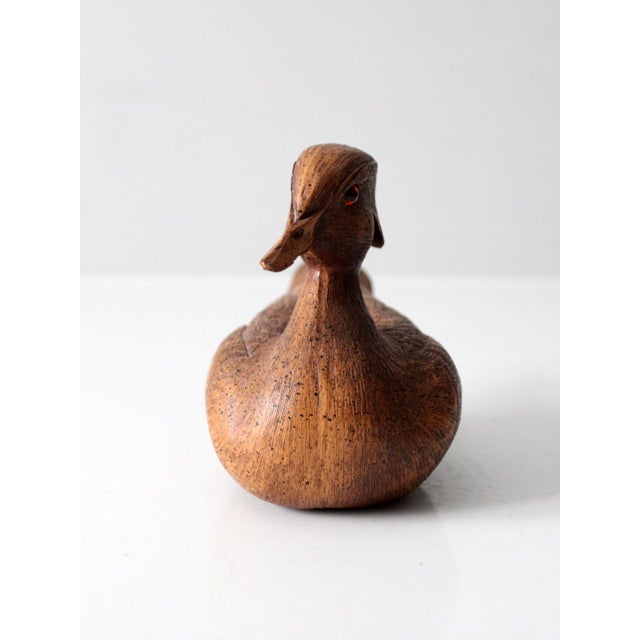 Brown Mid-Century Wood Cast Duck Decoy For Sale - Image 8 of 11