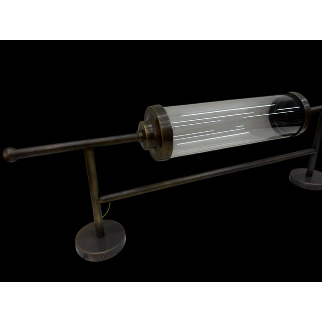 Handmade Brass Double Light Glass Tube Wall Sconce For Sale - Image 4 of 17