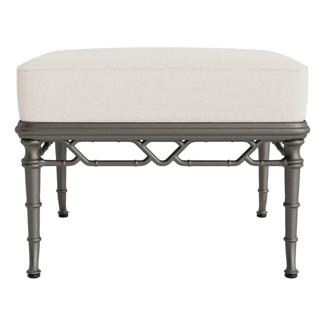 Brown Jordan Calcutta Ottoman, Mica frame with Fusion Natural fabric For Sale