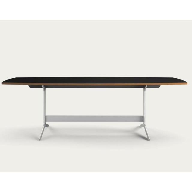 Salto and sigsgaard council table tabletop curved: black linoleum + solid edges: oak dark oil for one collection. The...