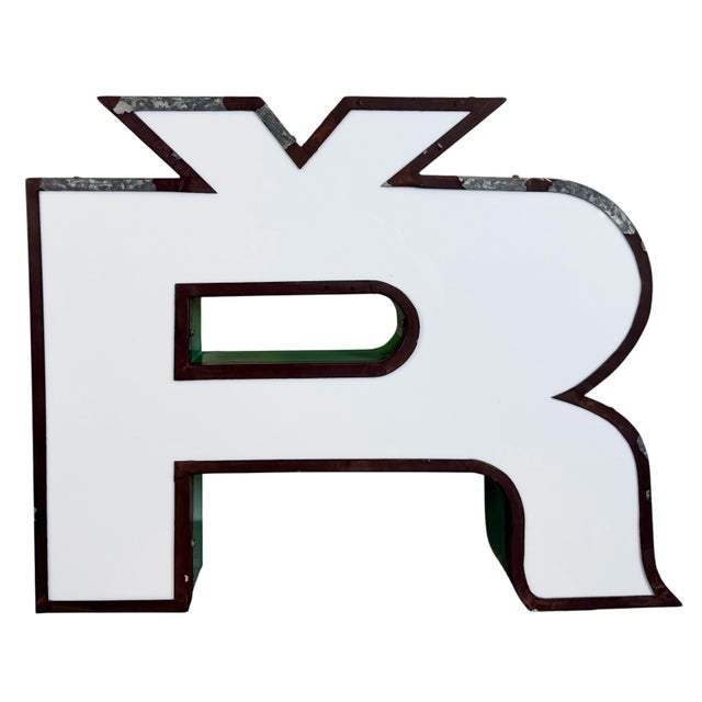Large Vintage Illuminated Advertising Letter Ř, 1960s For Sale - Image 18 of 18