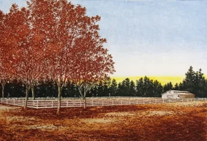 Joseph Culpepper "Forest Coral" Farm Country, Barn Hand Signed Etching