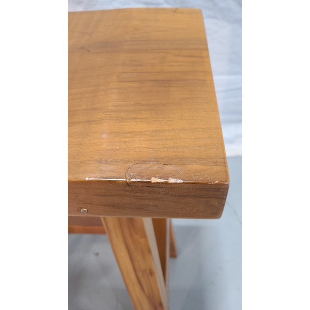 Wood Late 20th Century Pair of Hardwood Stools For Sale - Image 7 of 7