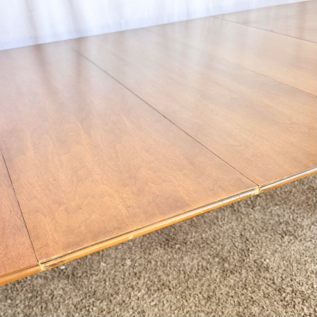 Mid Century Modern Extendable Walnut Dining Table For Sale - Image 4 of 5