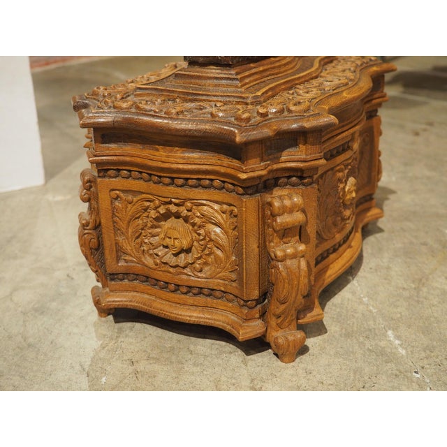 Well Carved French Oak Coffret Jewel Box, Circa 1890 For Sale - Image 4 of 14