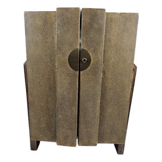 Art Deco R & Y Augousti Paris Shagreen Jewelry Box Chest Cabinet For Sale