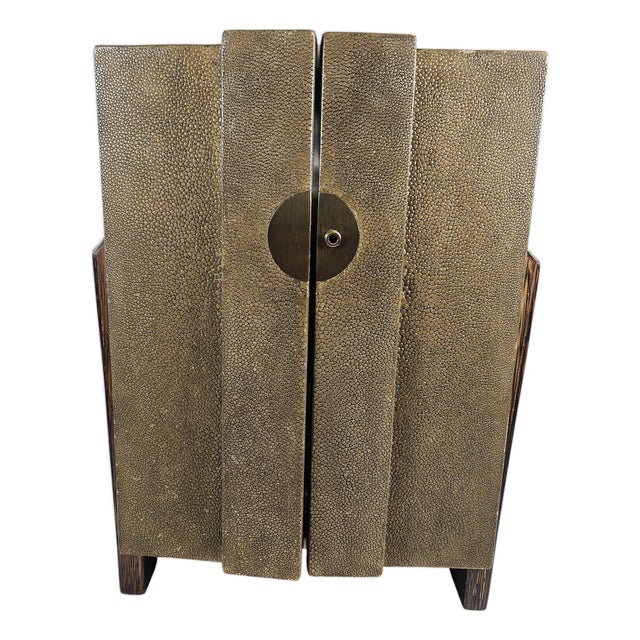 Art Deco R & Y Augousti Paris Shagreen Jewelry Box Chest Cabinet For Sale