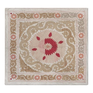 Vintage Pastel Suzani Tablecloth For Sale