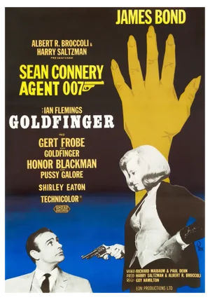 James Bond "Goldfinger" Original Vintage Film Poster by Gosta Aberg, Swedish, 1967
