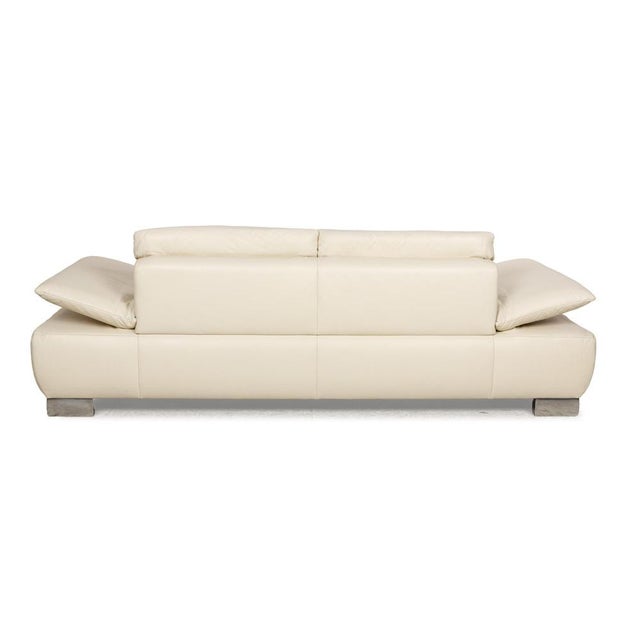 Leather Sofa Set in White Cream from Koinor Volare, Set of 2 For Sale - Image 12 of 14