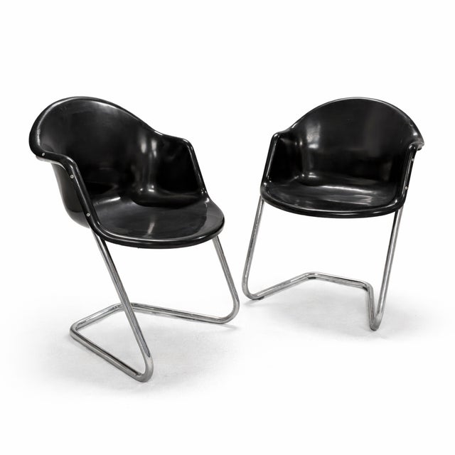 Set of 6 stackable Model 419 chairs designed by Finnish designer Yrjo Kukkapuro for Haimi in 1964 and produced under...