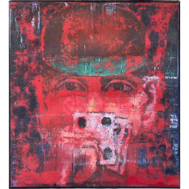 Aaron Fink, Large Modernist Oil Painting Card Poker Player Aaron Fink Pop Art Americana, 1986 For Sale In Miami - Image 6 of 14