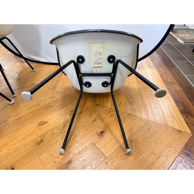 White Set of 4 Mid Century Eames for Herman Miller Molded Shell Arm Chairs For Sale - Image 8 of 10