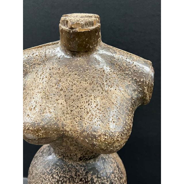 Wood Late 20th Century Carved Wood Female Torso Sculpture For Sale - Image 7 of 10