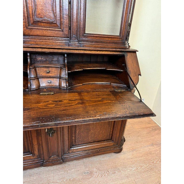 Wood Antique Monumental Bookcase in Oak, 1600s For Sale - Image 7 of 11