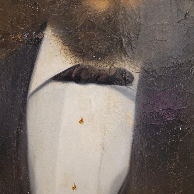 French School Artist, Male Portrait, 1800s, Oil on Board, Framed For Sale - Image 15 of 18