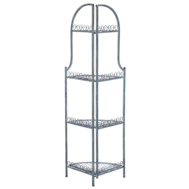 Abarrane 4 Tier Corner Shelf - Mossy Blue For Sale - Image 10 of 11