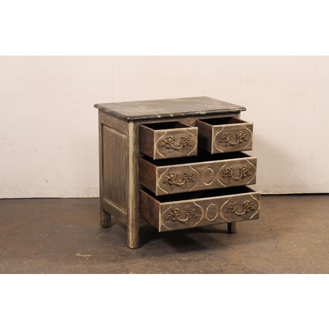 Mid 20th Century French Cute-Size Chest w/Faux Marble For Sale - Image 11 of 11