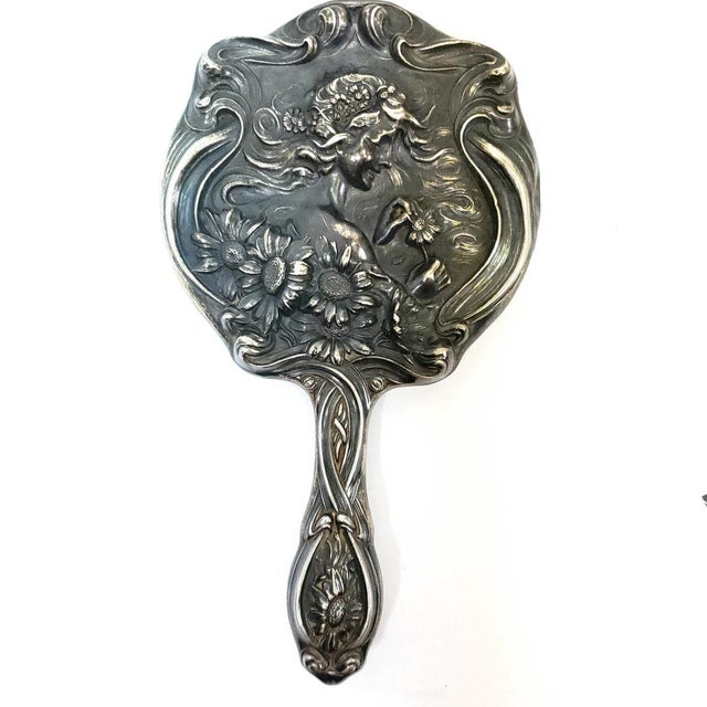 1900s Art Nouveau Unger Brothers Sterling Silver "He Loves Me" Patten ...