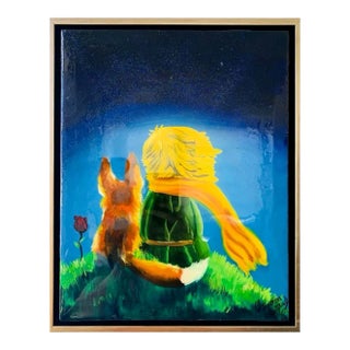 The Little Prince Original Oil and Acrylic on Framed Canvas For Sale