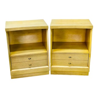 Vintage 1960s Curved Front Nightstands, Pair For Sale