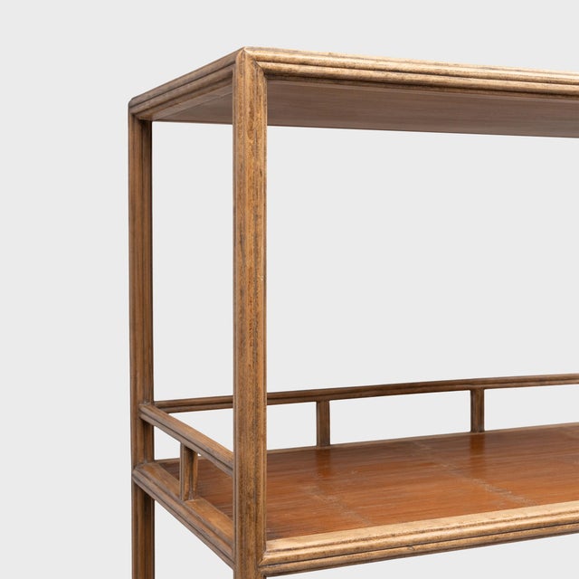 Pair of Chinese Reeded Nanmu Scholar's Shelves, C. 1900 For Sale In Chicago - Image 6 of 7