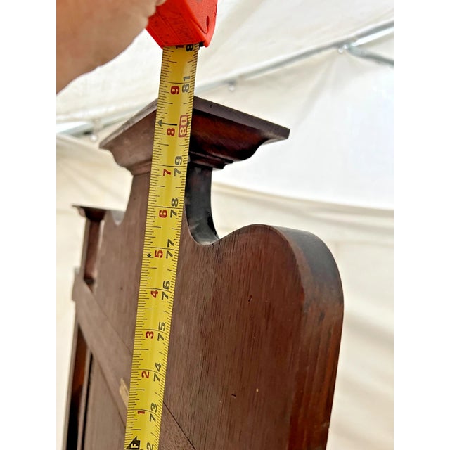 Early 20th Century English Arts & Crafts Quarter-Sawn Oak Hall Tree With Mirror and Umbrella Stand For Sale - Image 10 of 13