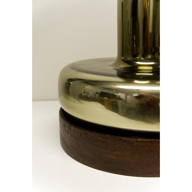 Late 20th Century Mercury Glass Table Lamp Wooden Base For Sale In Louisville - Image 6 of 9