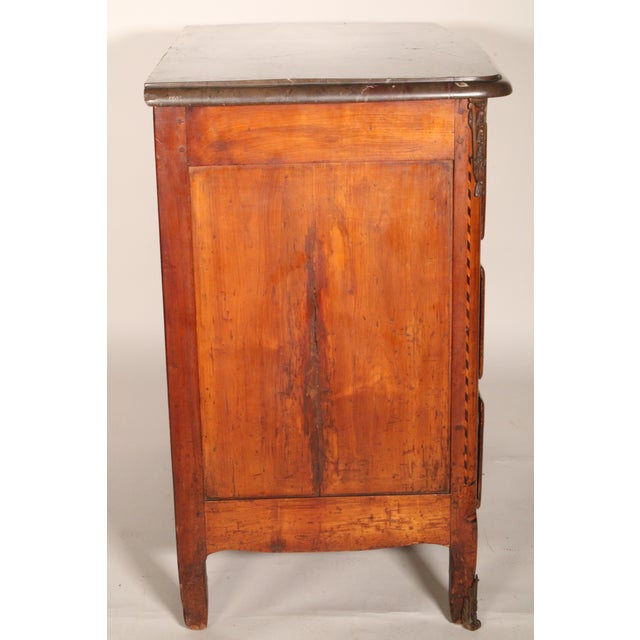 18th Century Continental Fruitwood Chest of Drawers With Marble Top For Sale - Image 4 of 15