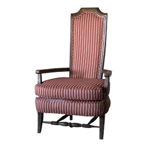 1960s Wood Stripe Upholstered Accent Chair